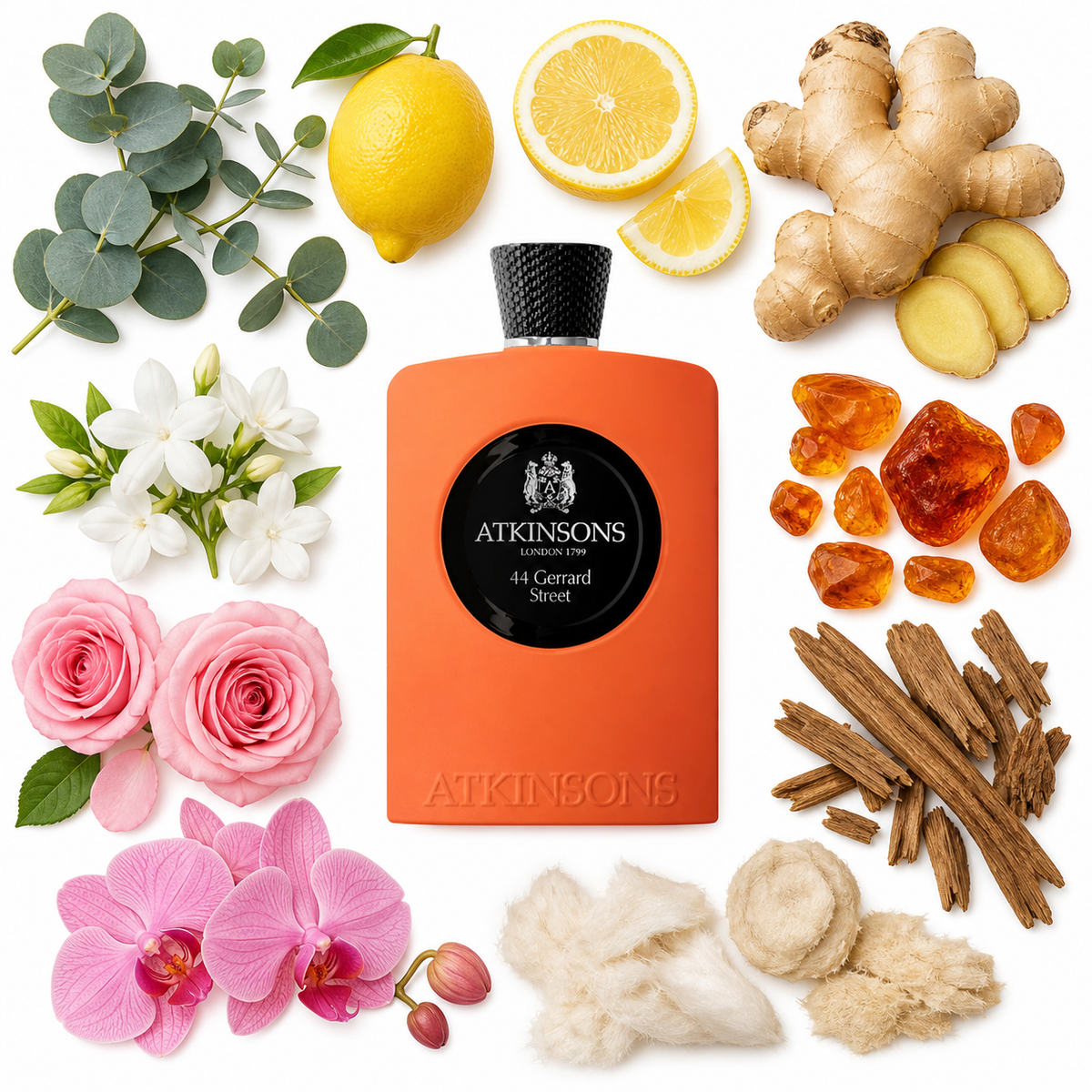 ATKINSONS 44 Gerrard Street Eau de Cologne with scent notes