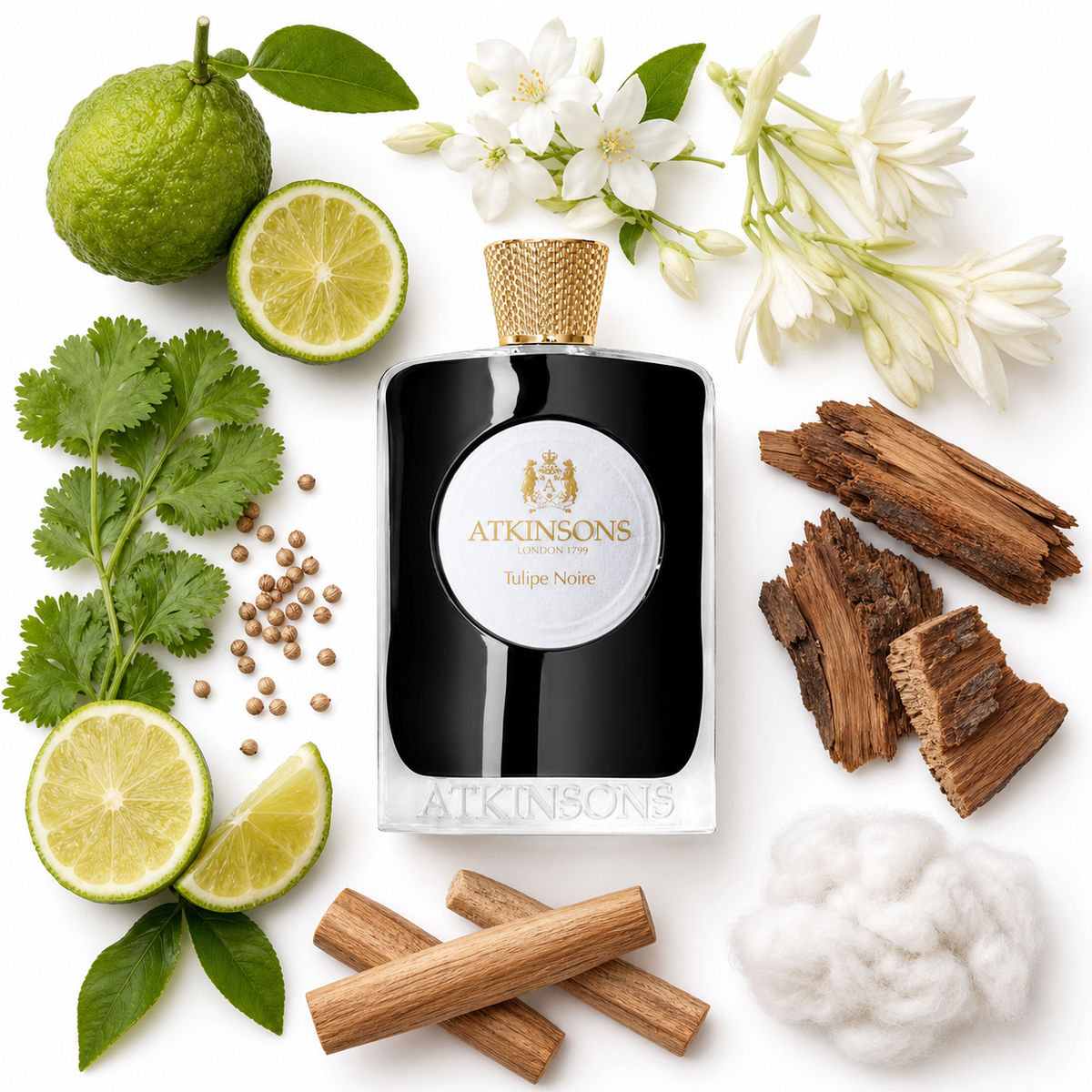 ATKINSONS Tulipe Noire Eau de Parfum with scent notes