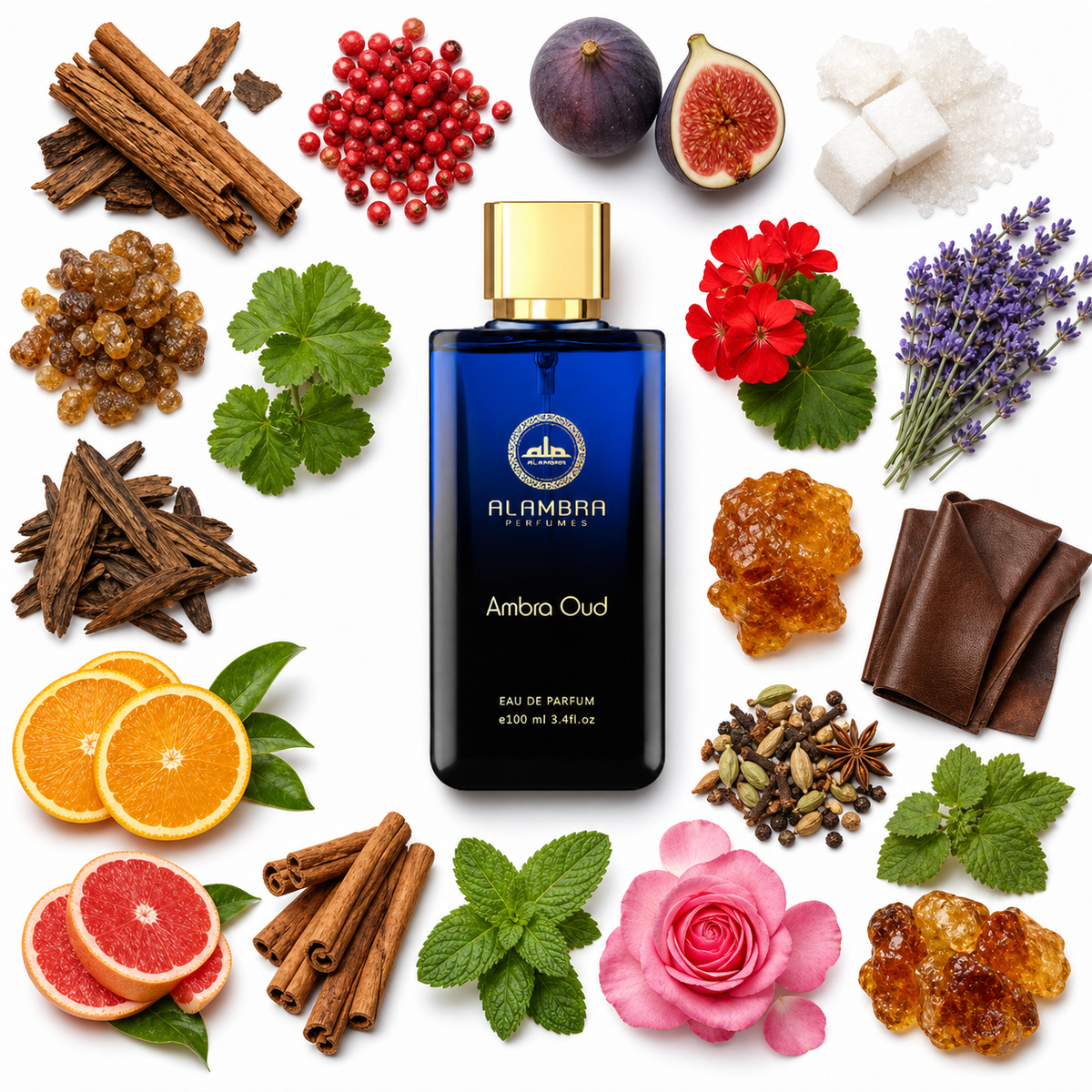 Al Ambra Ambra Oud Eau de Parfum with scent notes