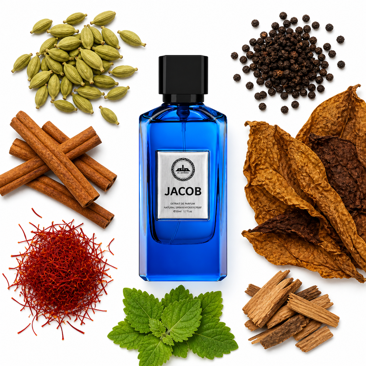 Al Ambra Jacob Extrait de Parfum with scent notes