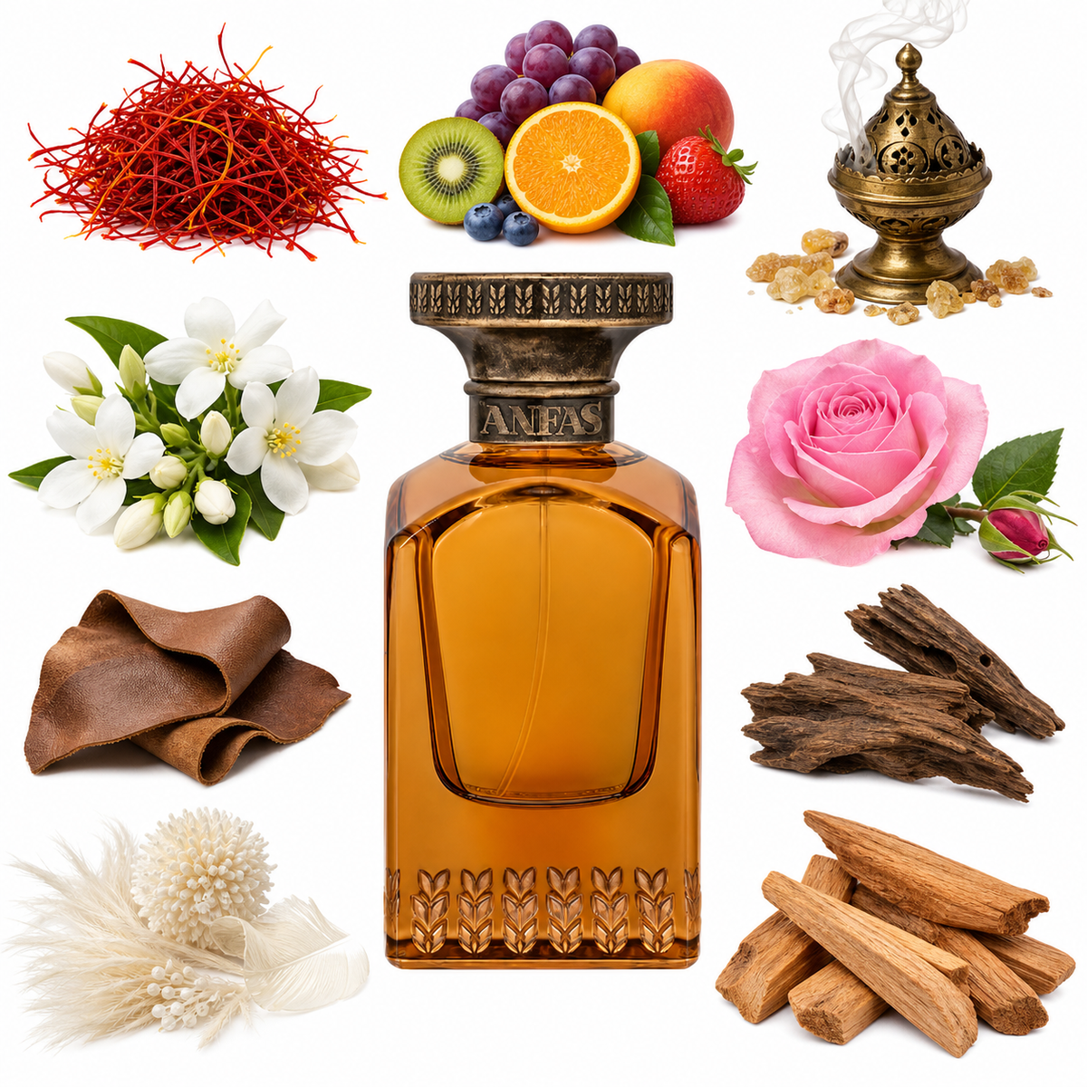 Anfas EID Extrait de Parfum with scent notes