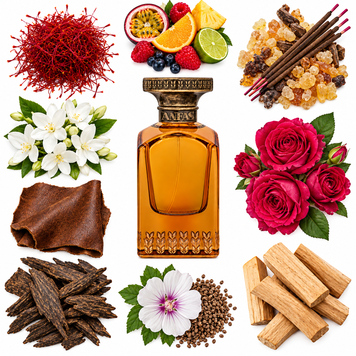 Anfas EID Extrait de Parfum with scent notes