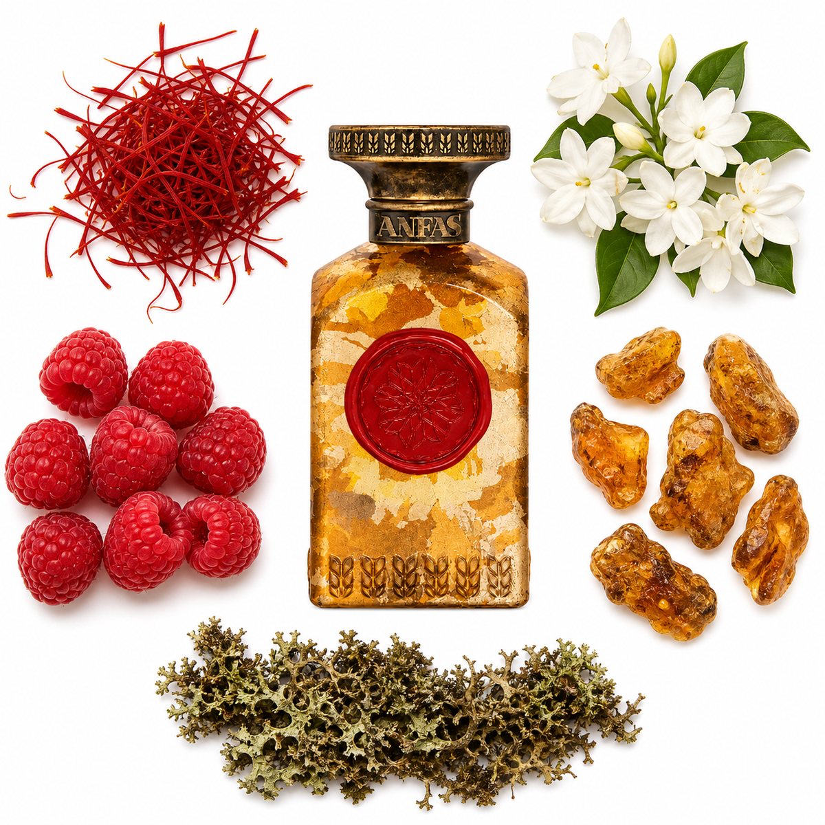 Anfas Red Ishq Eau de Parfum with scent notes