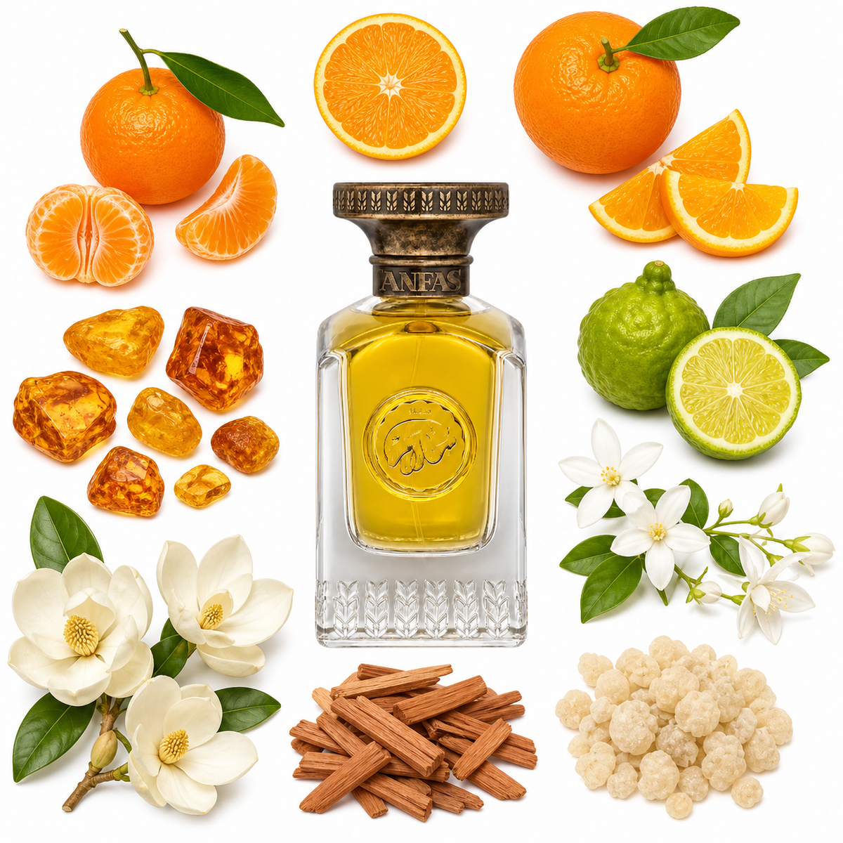 Anfas Salam Eau de Parfum with scent notes