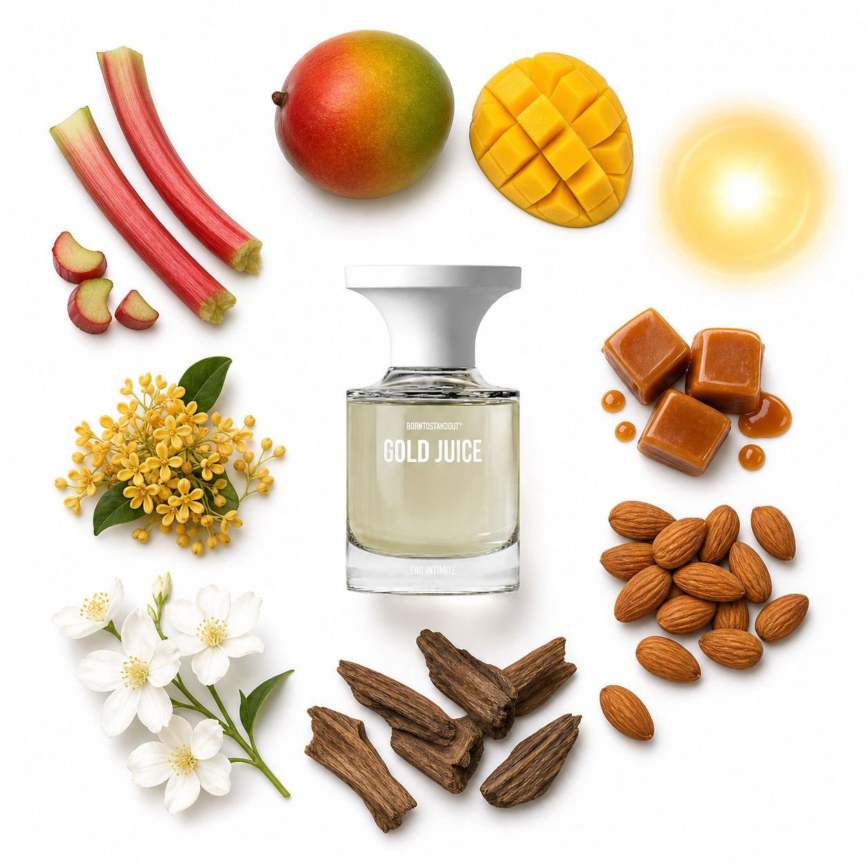 BORNTOSTANDOUT Gold Juice Eau Intimité Eau de Parfum 30 ml with scent notes