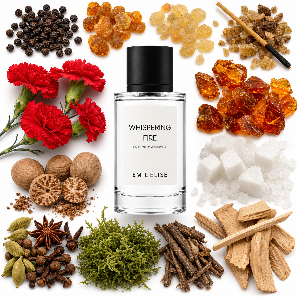Emil Élise Whispering Fire Eau de Parfum with scent notes