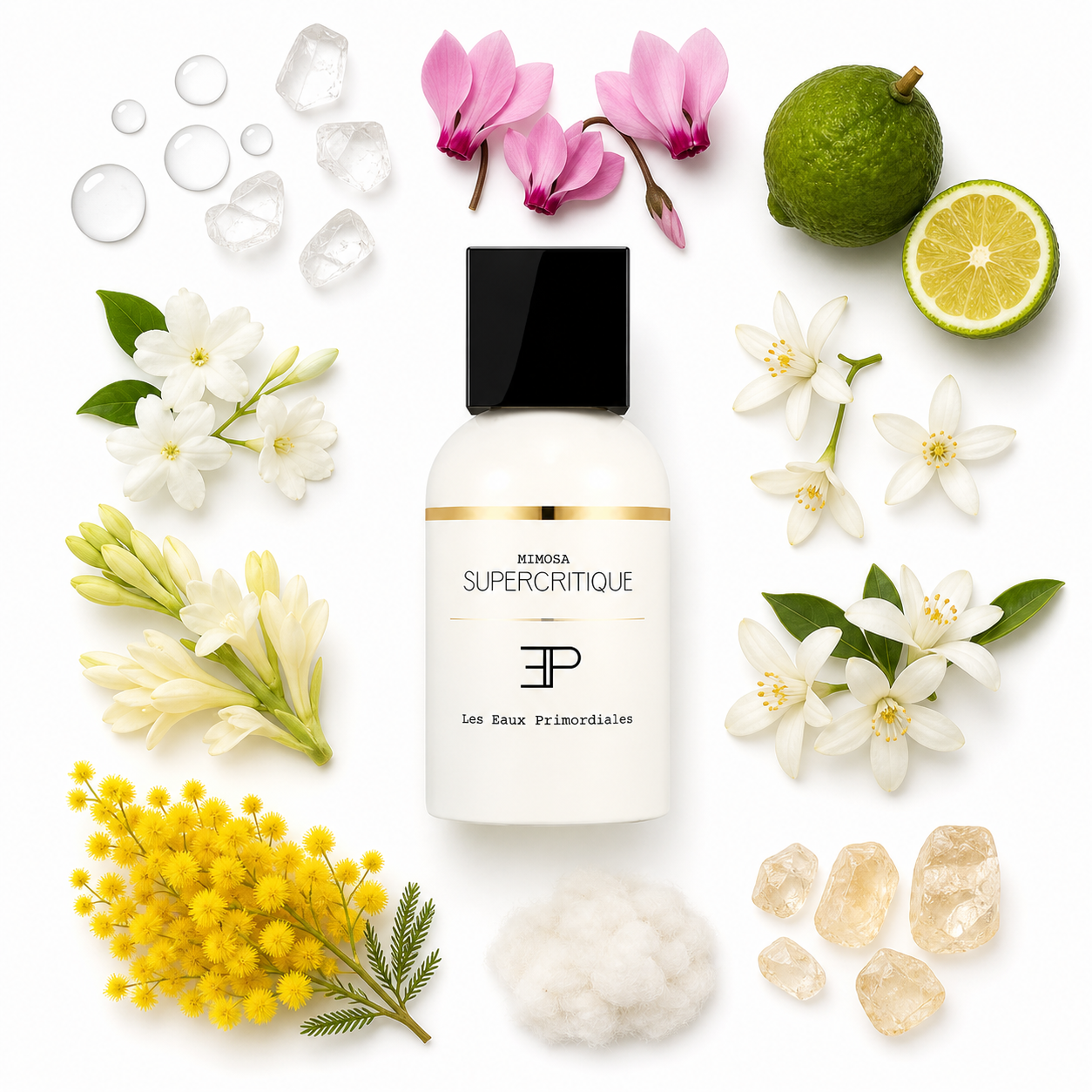 Les Eaux Primordiales Supercritique Mimosa Eau de Parfum 100 ml with scent notes