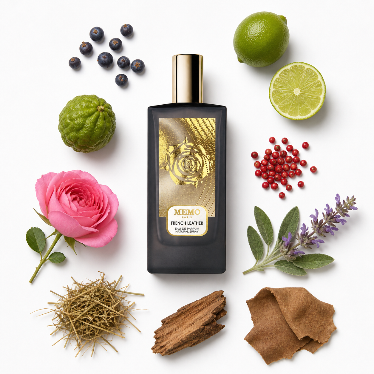 MEMO Cuirs Nomades French Leather Eau de Parfum with scent notes