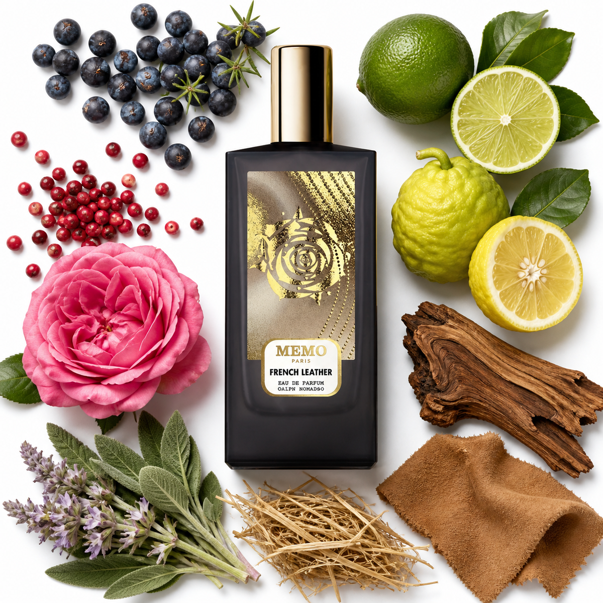 Memo Paris Cuirs Nomades French Leather Eau de Parfum with scent notes