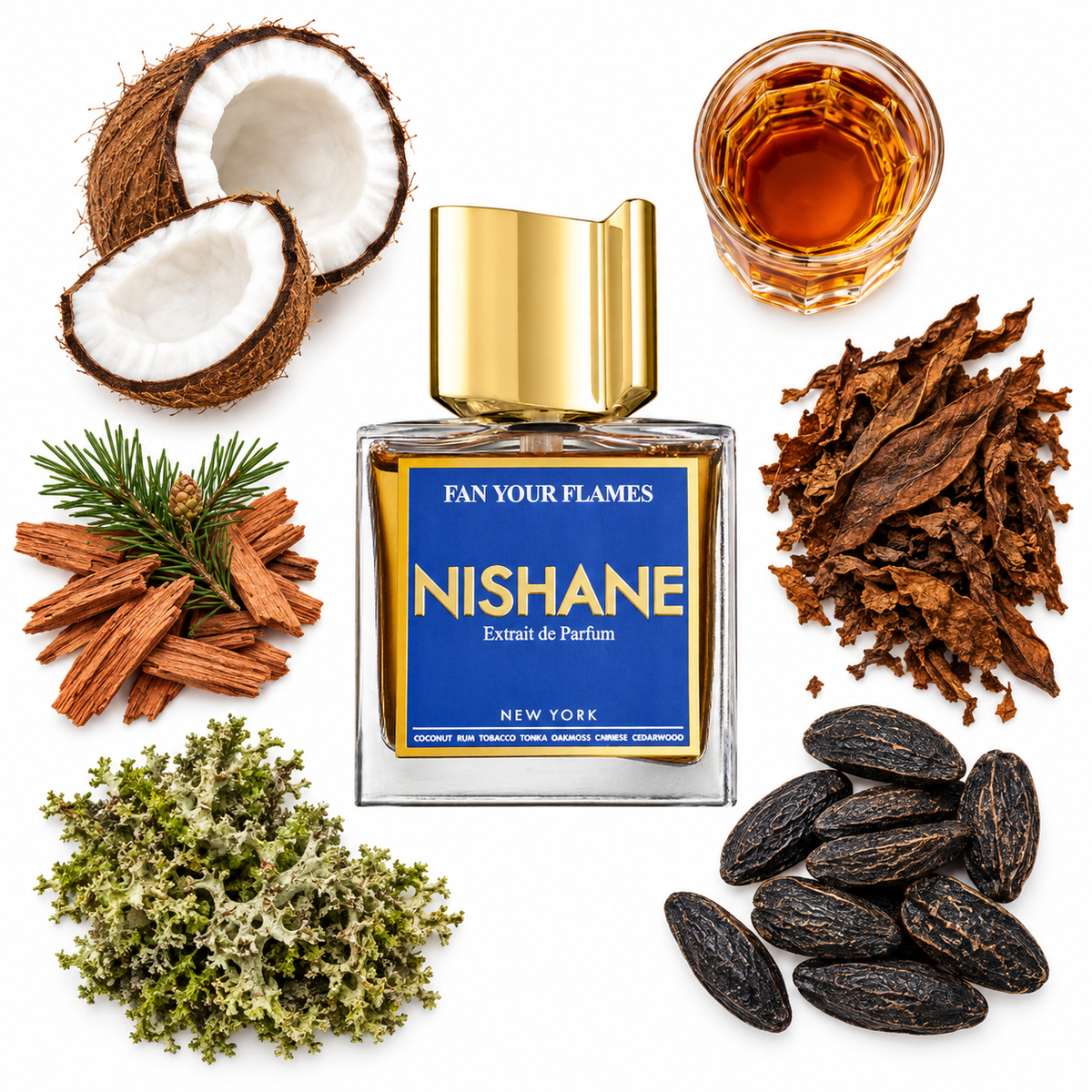 NISHANE Fan Your Flames Extrait de Parfum with scent notes