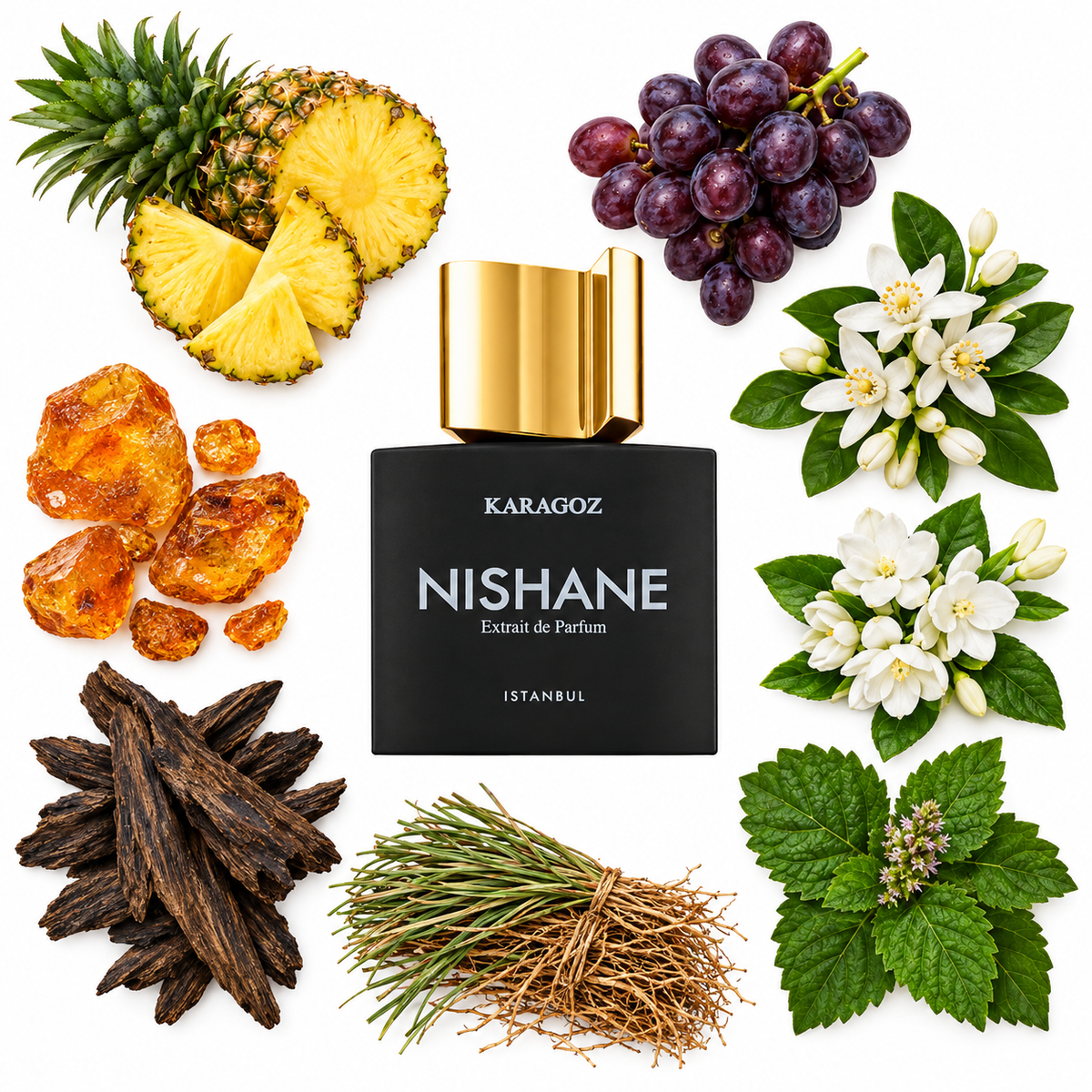 NISHANE Karagoz Extrait de Parfum with scent notes