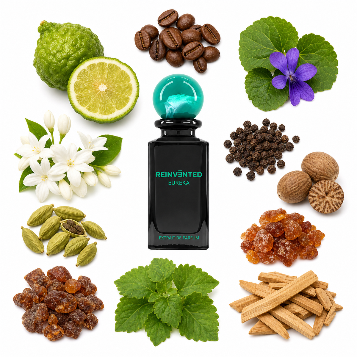 Reinvented EUREKA Extrait de Parfum with scent notes