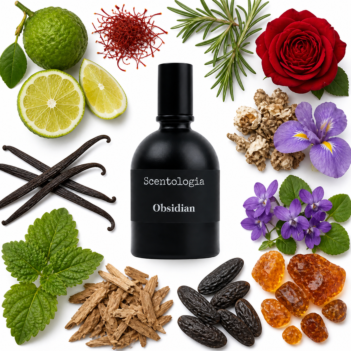Scentologia Obsidian Extrait de Parfum with scent notes