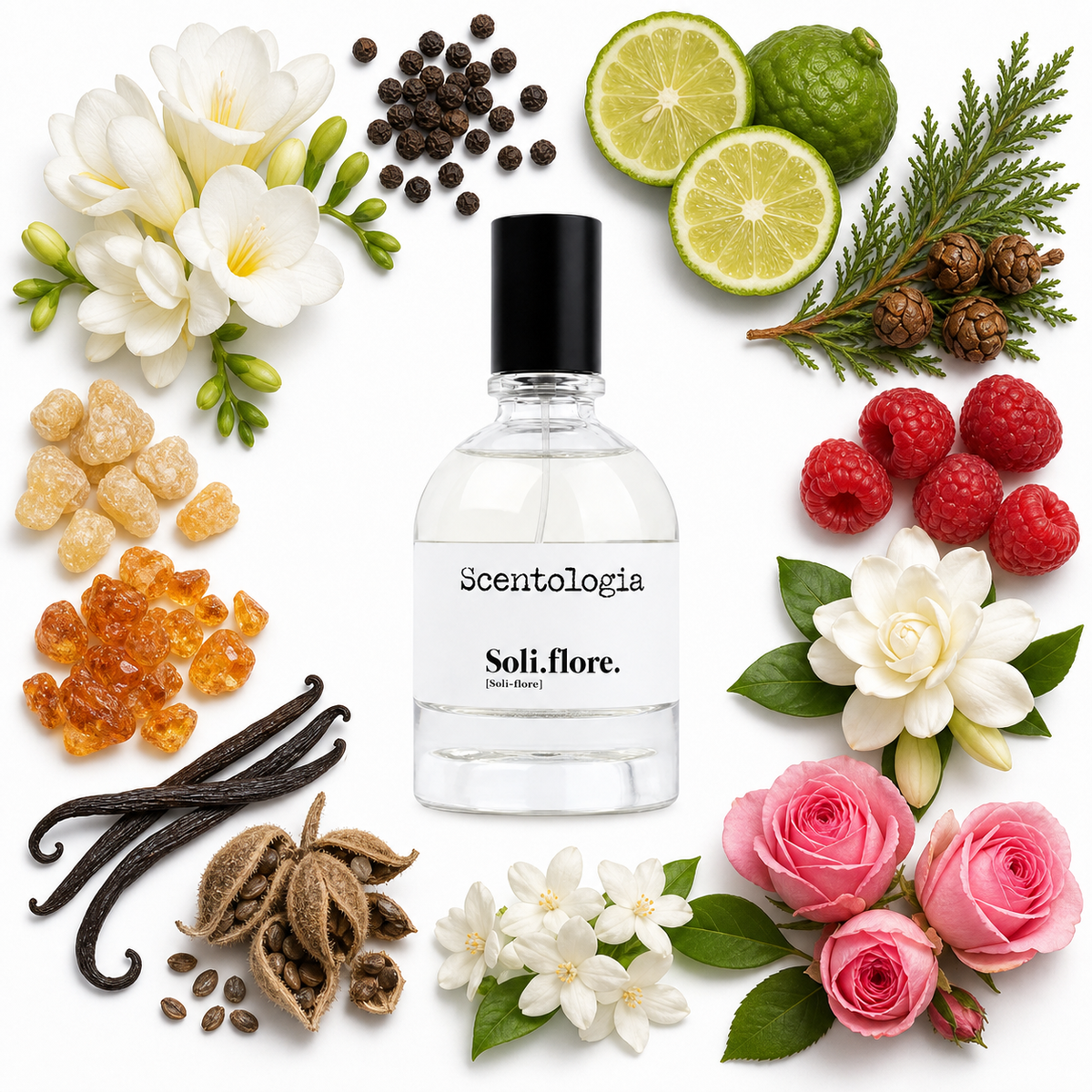 Scentologia Soli.flore. Eau de Parfum with scent notes