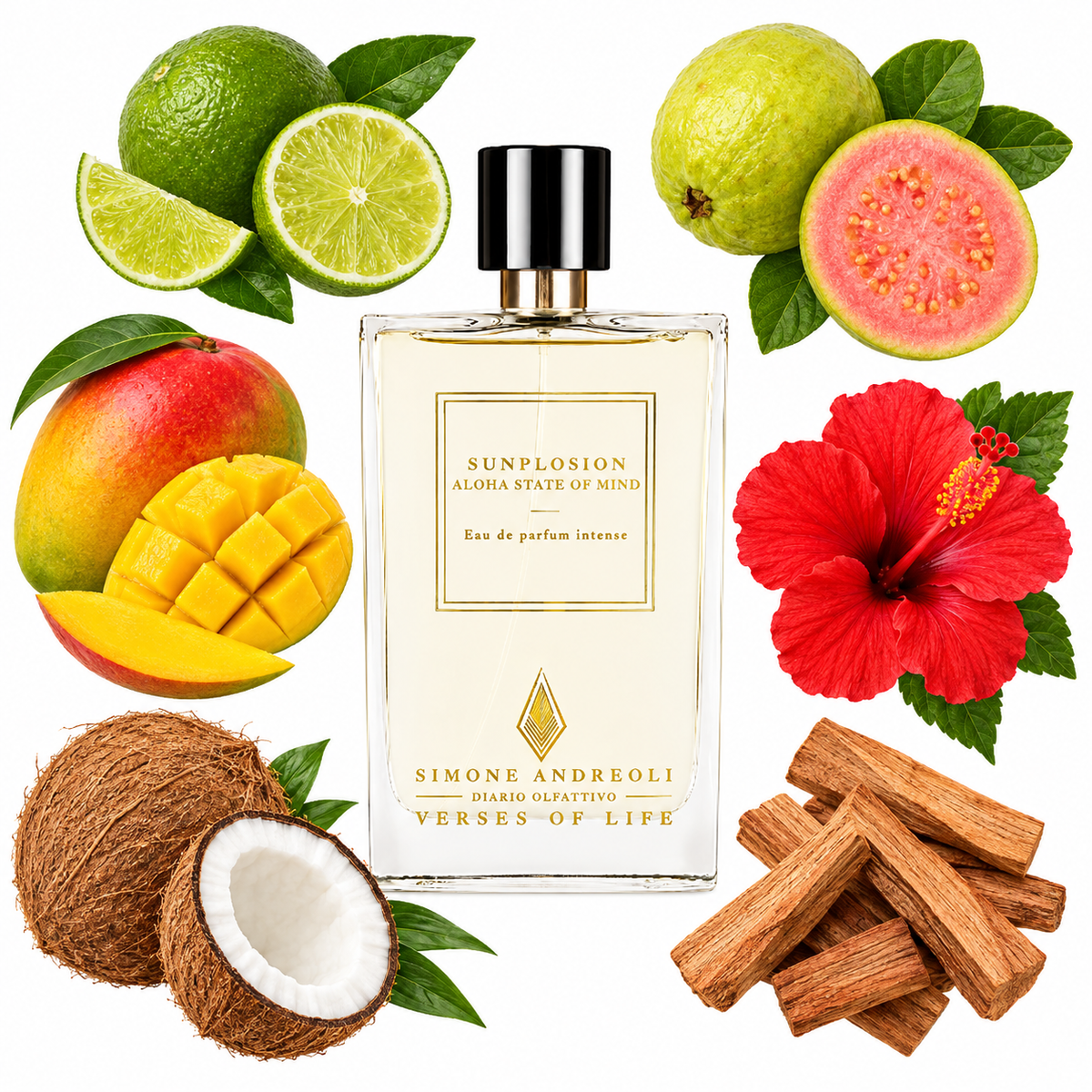Simone Andreoli Sunplosion Eau de Parfum with scent notes