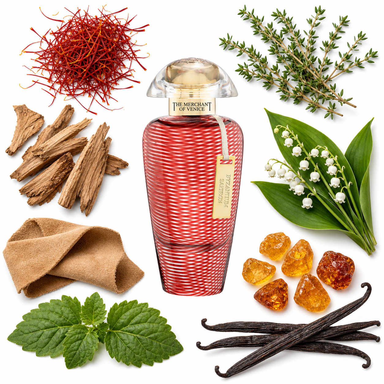 The Merchant of Venice Murano Collection Byzantium Saffron Eau de Parfum with scent notes