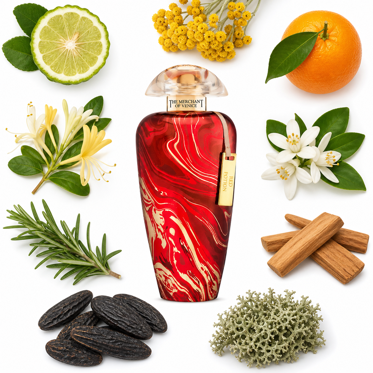 The Merchant of Venice Murano Collection Red Potion Eau de Parfum with scent notes