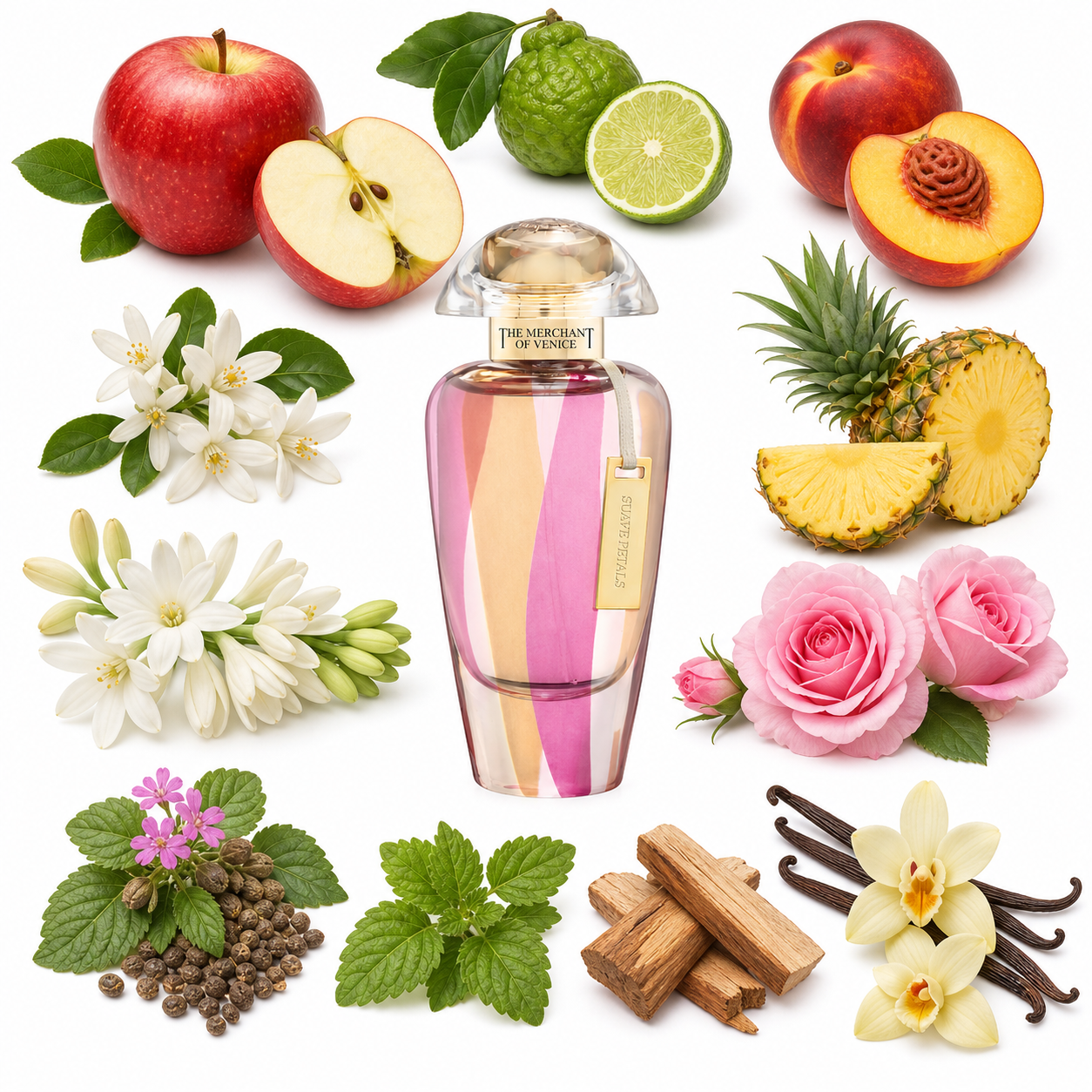 The Merchant of Venice Murano Collection Suave Petals Eau de Parfum with scent notes