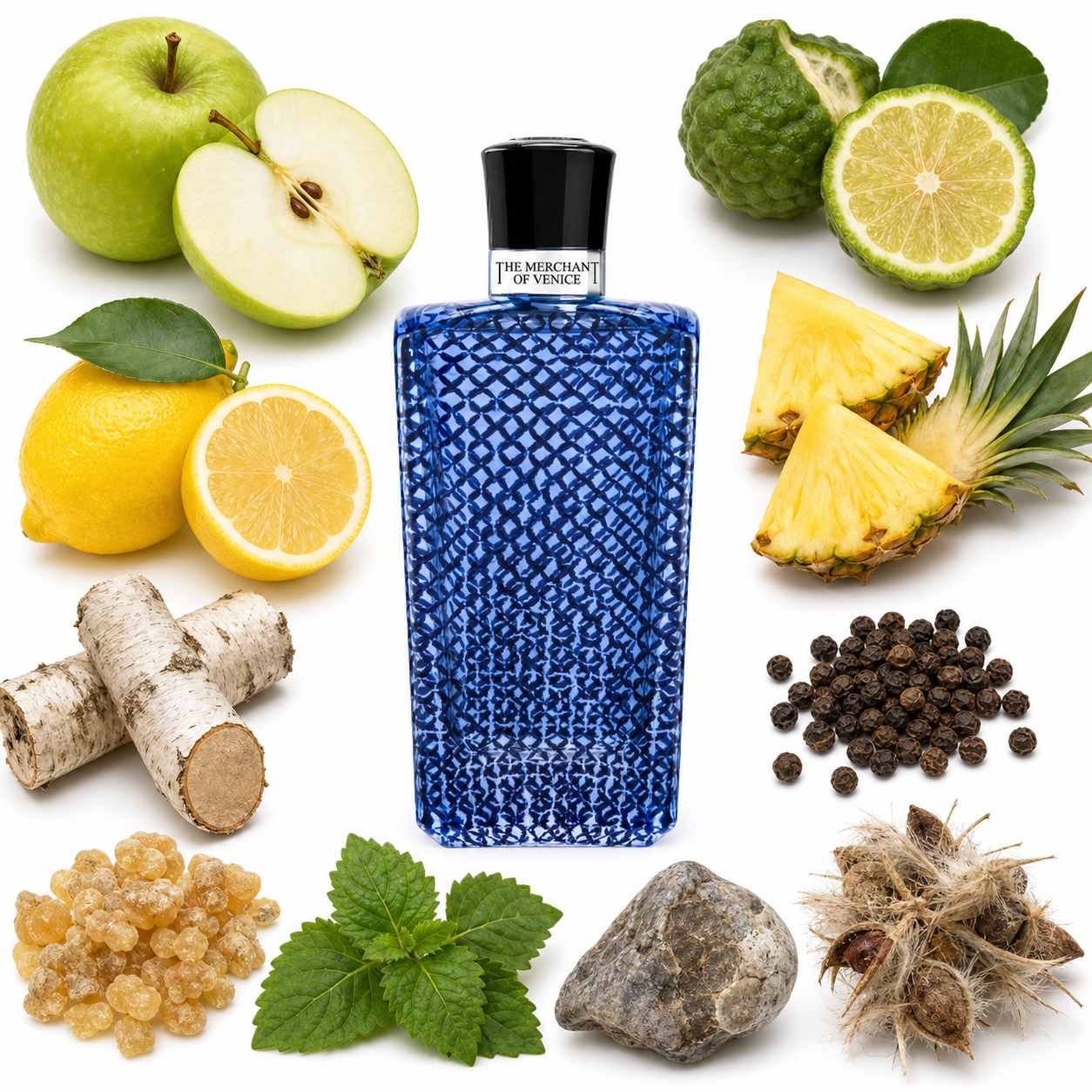 The Merchant of Venice Nobil Homo Venetian Blue Intense Eau de Parfum with scent notes