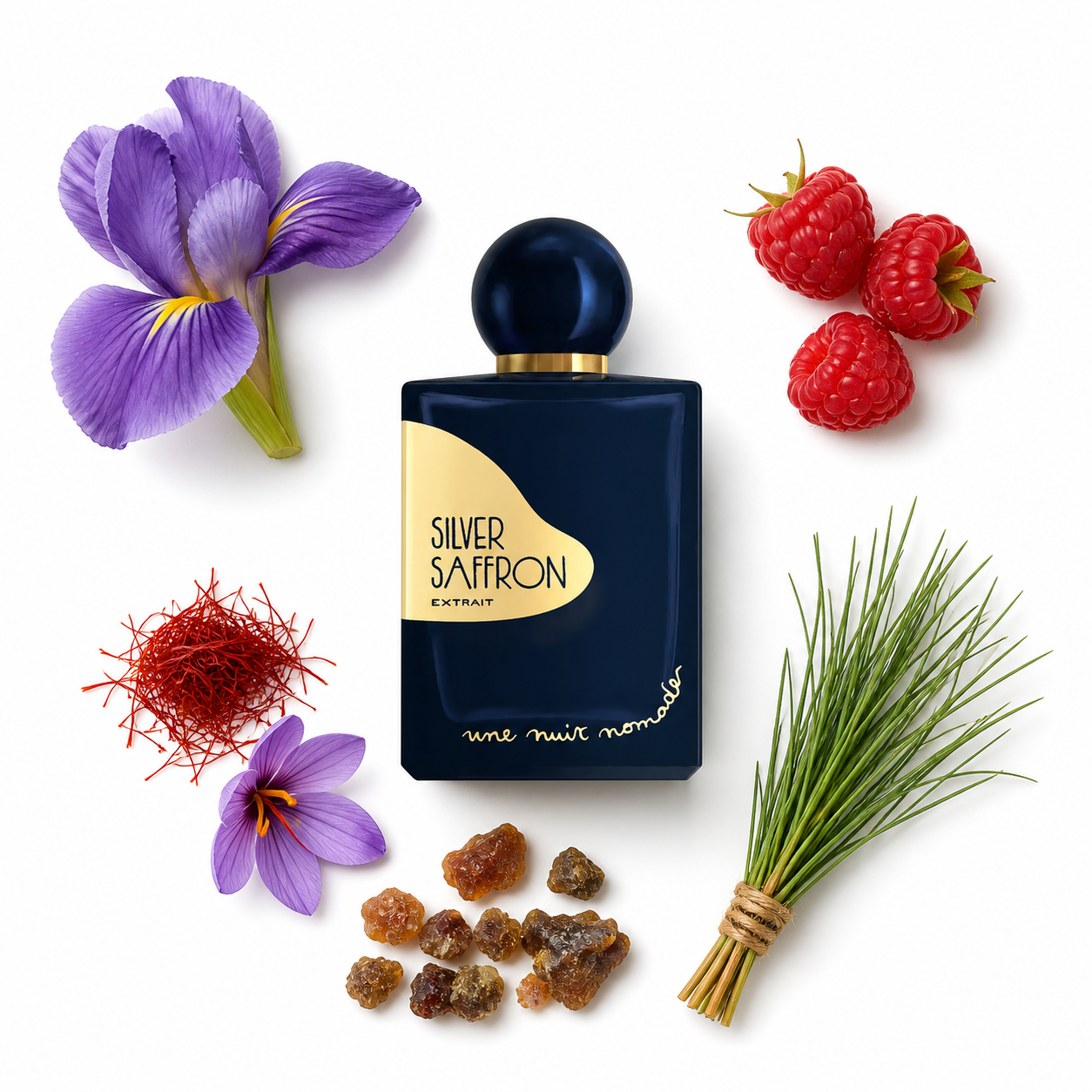 Une Nuit Nomade Silver Saffron Extrait de Parfum 25 ml with scent notes