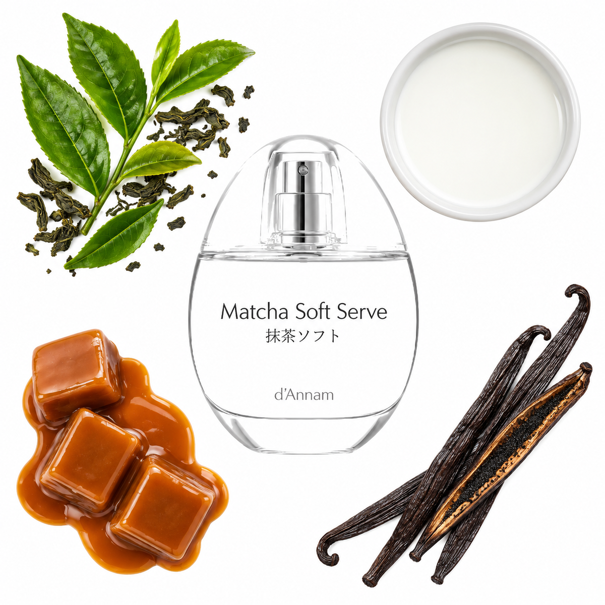 d'Annam Matcha Soft Serve Eau de Parfum with scent notes