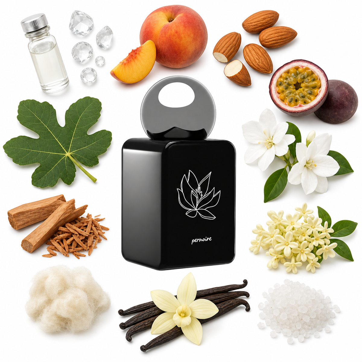 pernoire Naki Extrait de Parfum with scent notes