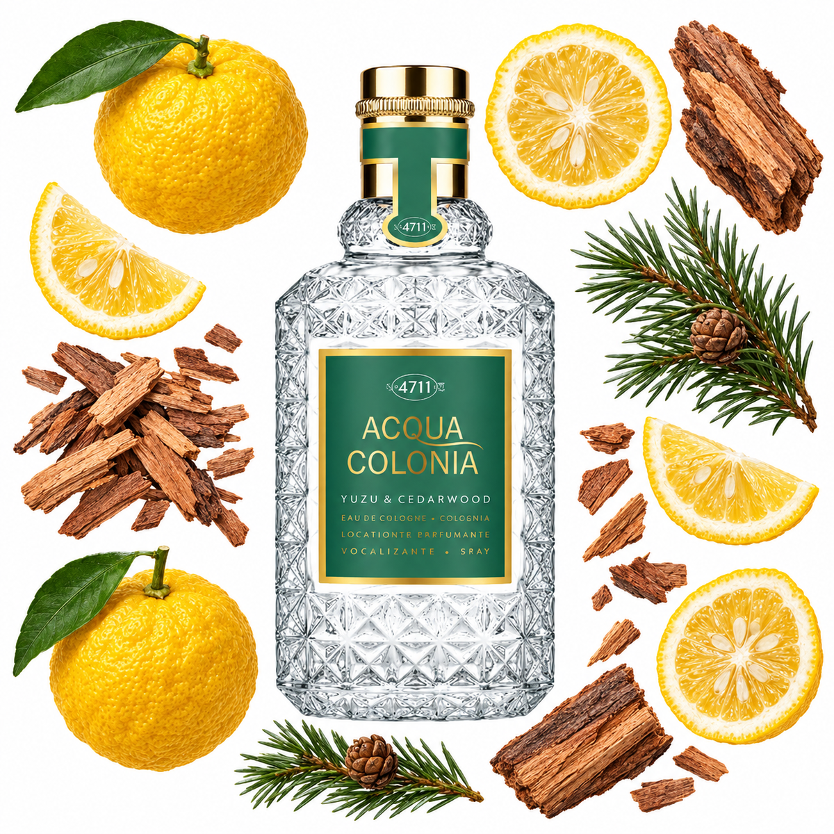 4711 Acqua Colonia Yuzu & Cedarwood Eau de Cologne with scent notes
