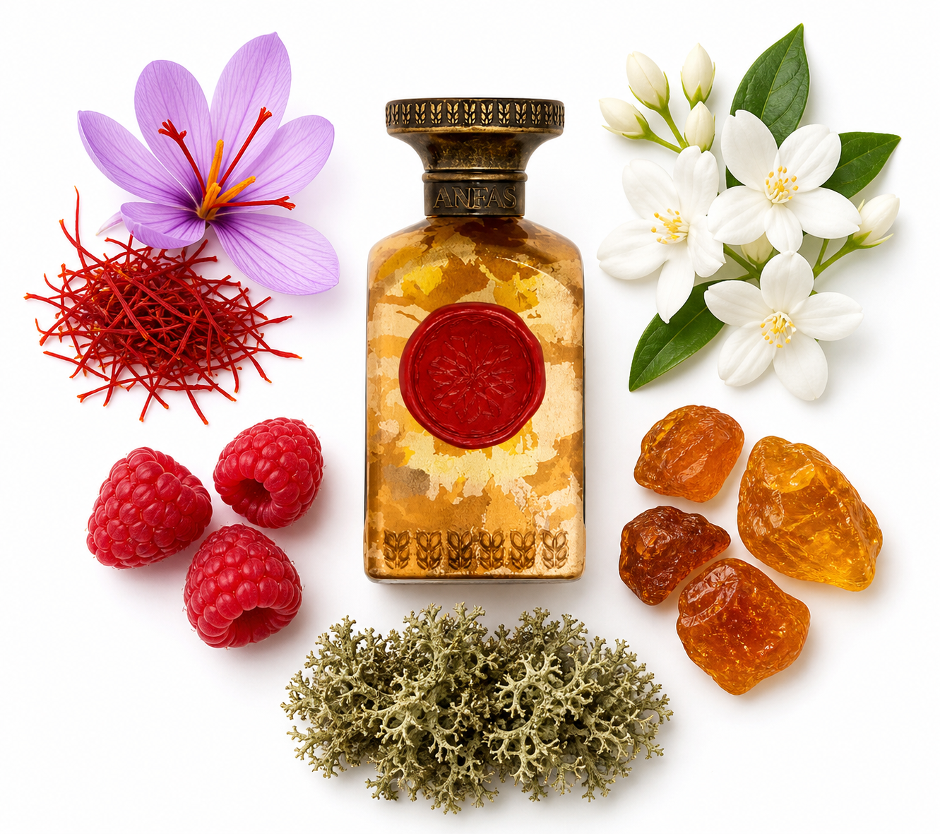 Anfas Red Ishq Eau de Parfum 75 ml with scent notes