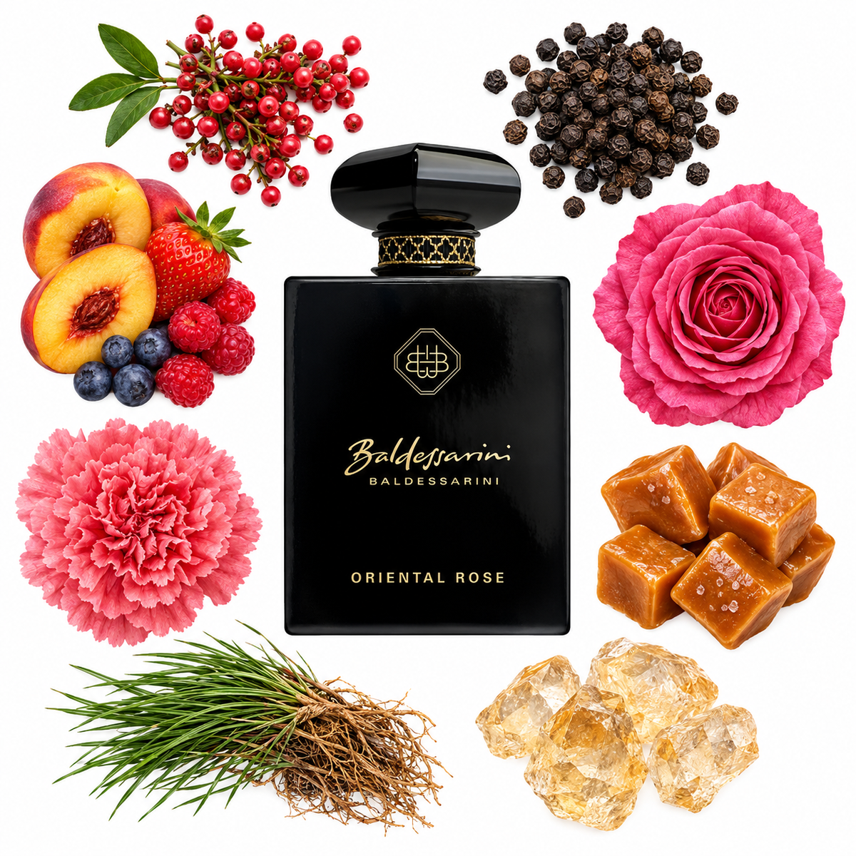 Baldessarini Oriental Rose Extrait de Parfum with scent notes