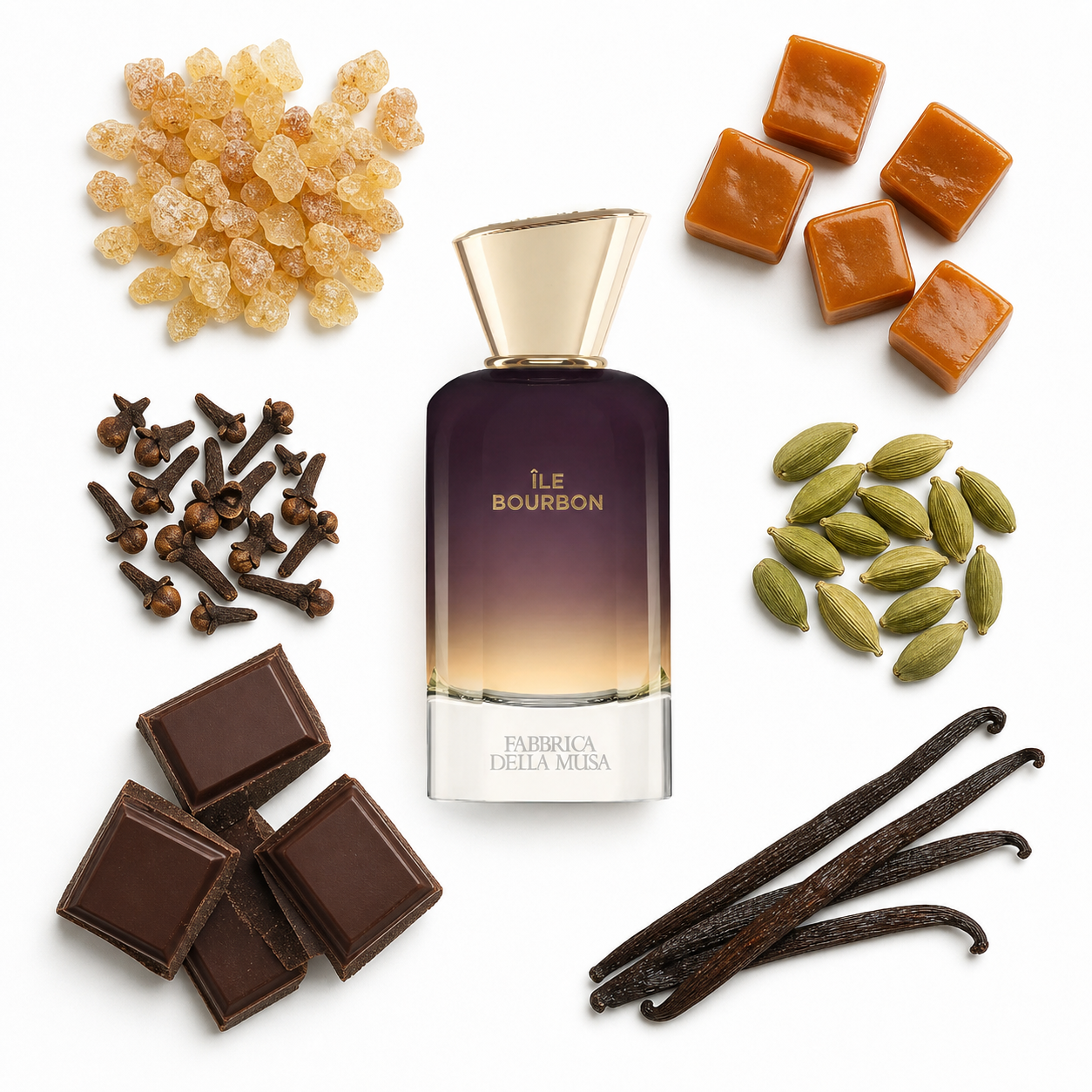 Fabbrica Della Musa Ile Bourbon Extrait de Parfum 100 ml with scent notes