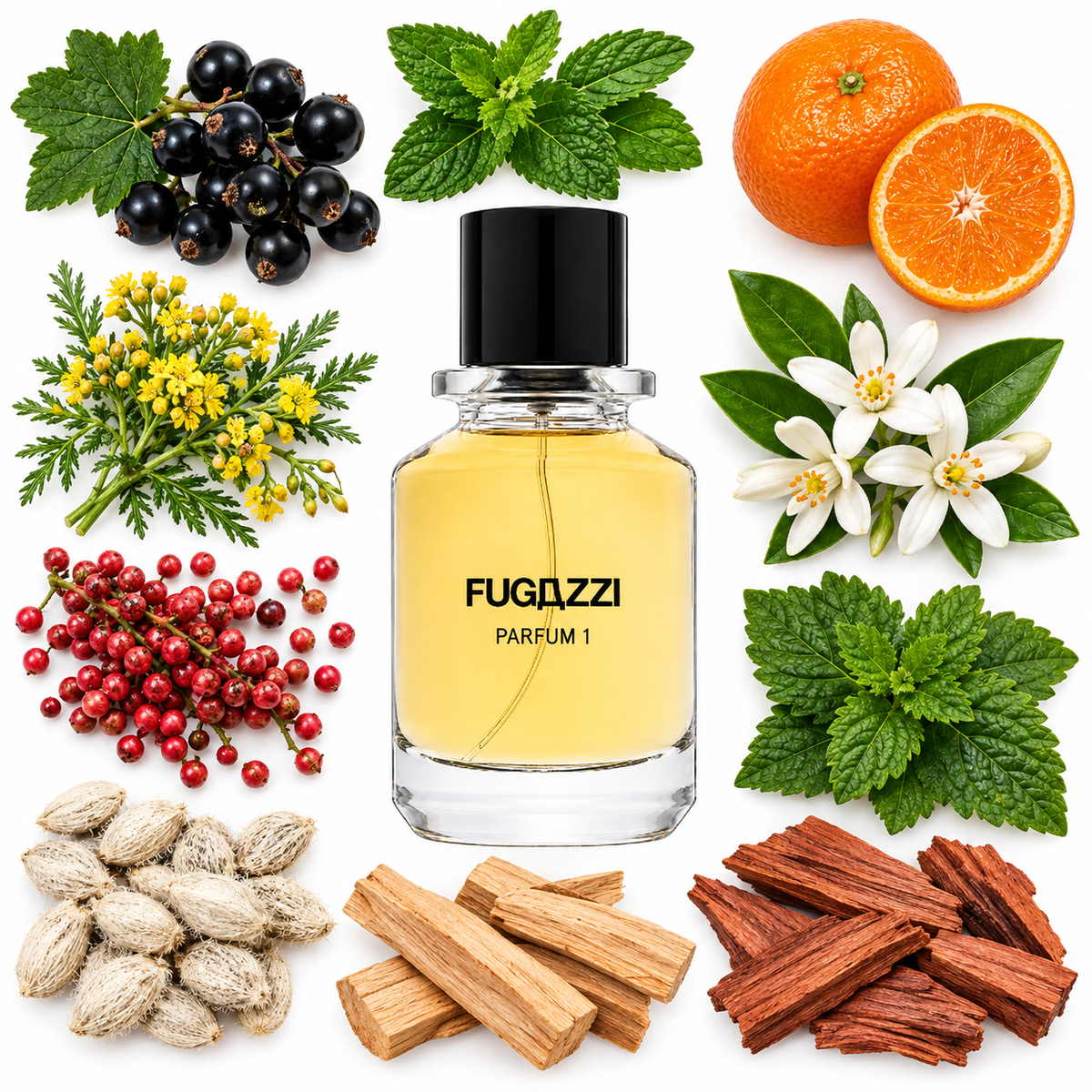 Fugazzi Parfum 1 Extrait de Parfum with scent notes
