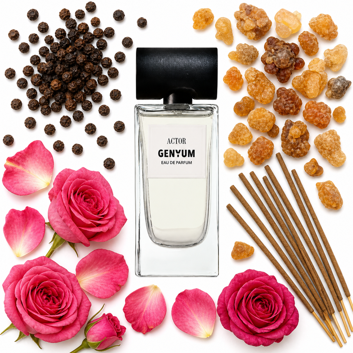 Genyum Actor Eau de Parfum with scent notes