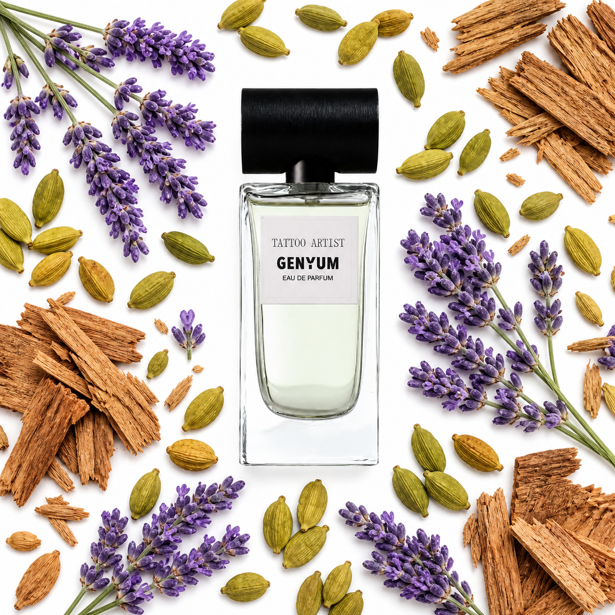 Genyum Tattoo Artist Eau de Parfum with scent notes