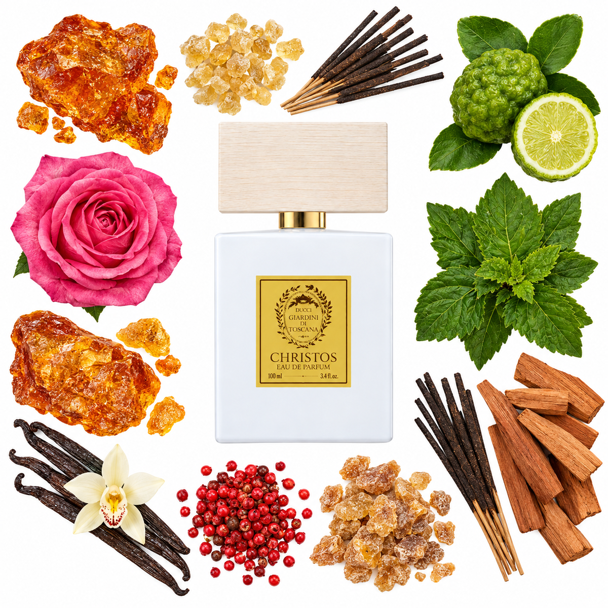 Giardini di Toscana Christos Eau de Parfum with scent notes