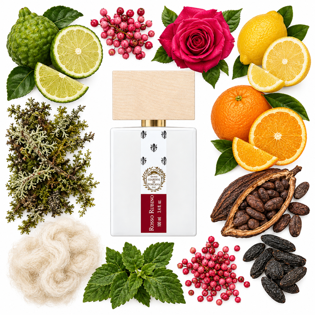 Giardini di Toscana Rosso Rubino Eau de Parfum with scent notes