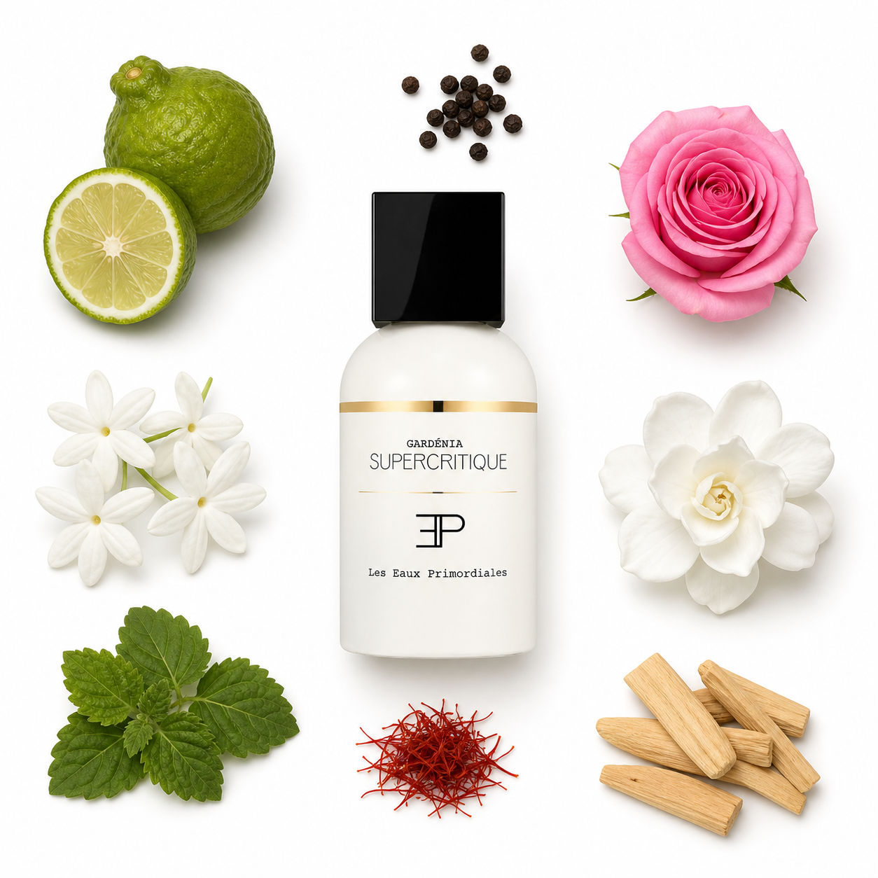 Les Eaux Primordiales Supercritique Gardenia Eau de Parfum 100 ml with scent notes
