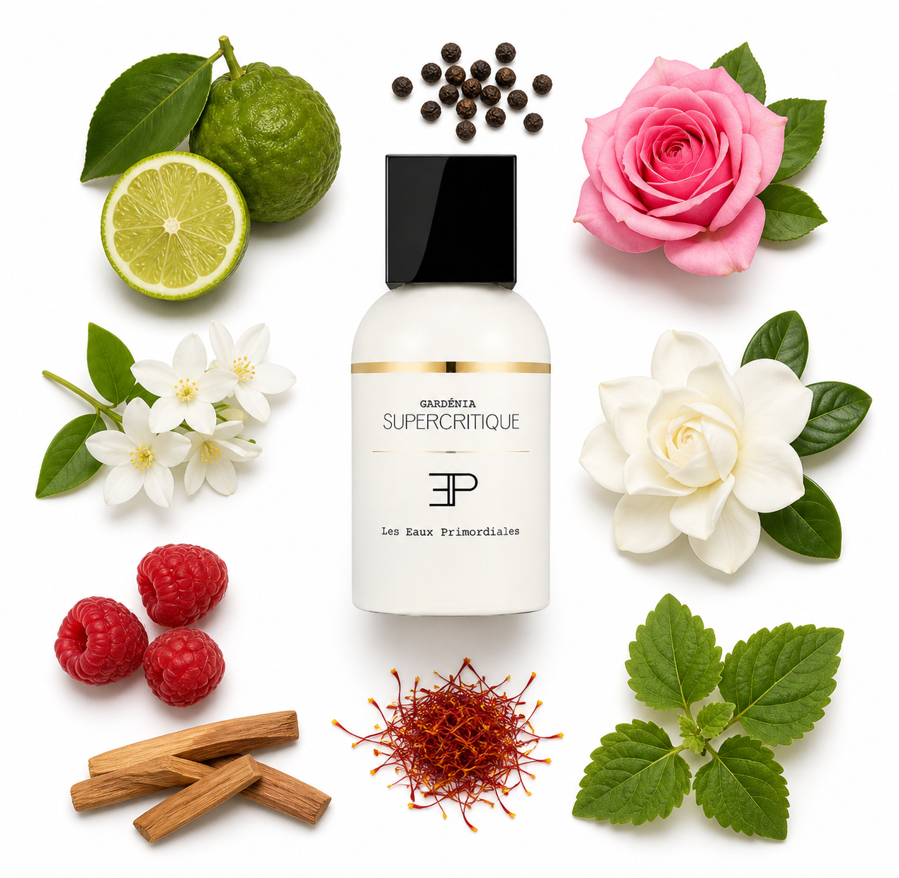 Les Eaux Primordiales Supercritique Gardenia Eau de Parfum 100 ml with scent notes