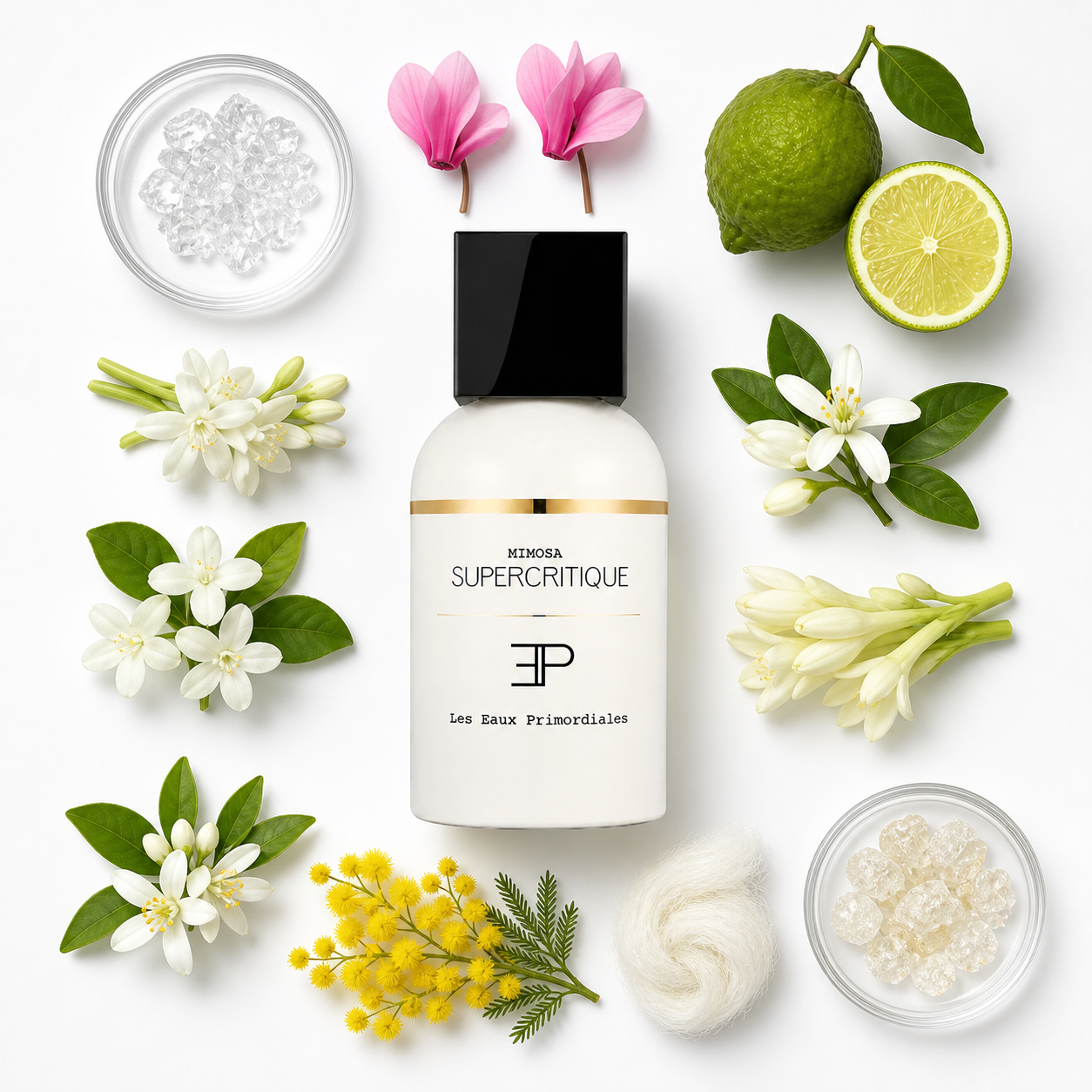 Les Eaux Primordiales Supercritique Mimosa Eau de Parfum 50 ml with scent notes