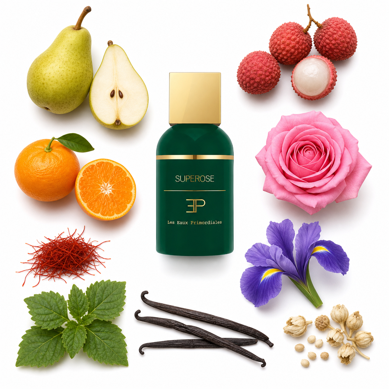 Les Eaux Primordiales Superose Eau de Parfum 100 ml with scent notes