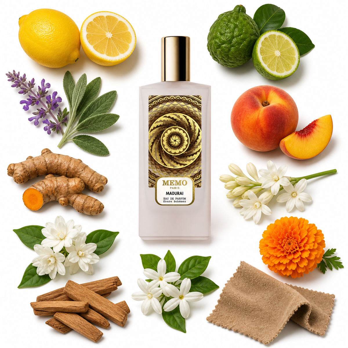MEMO Madurai Eau de Parfum with scent notes