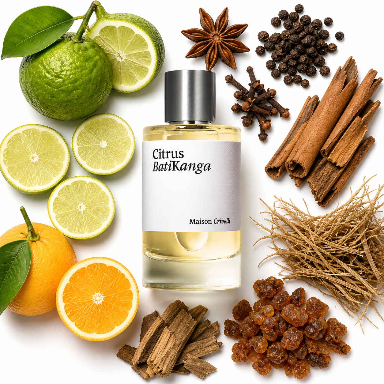Maison Crivelli Citrus Batikanga Eau de Parfum with scent notes