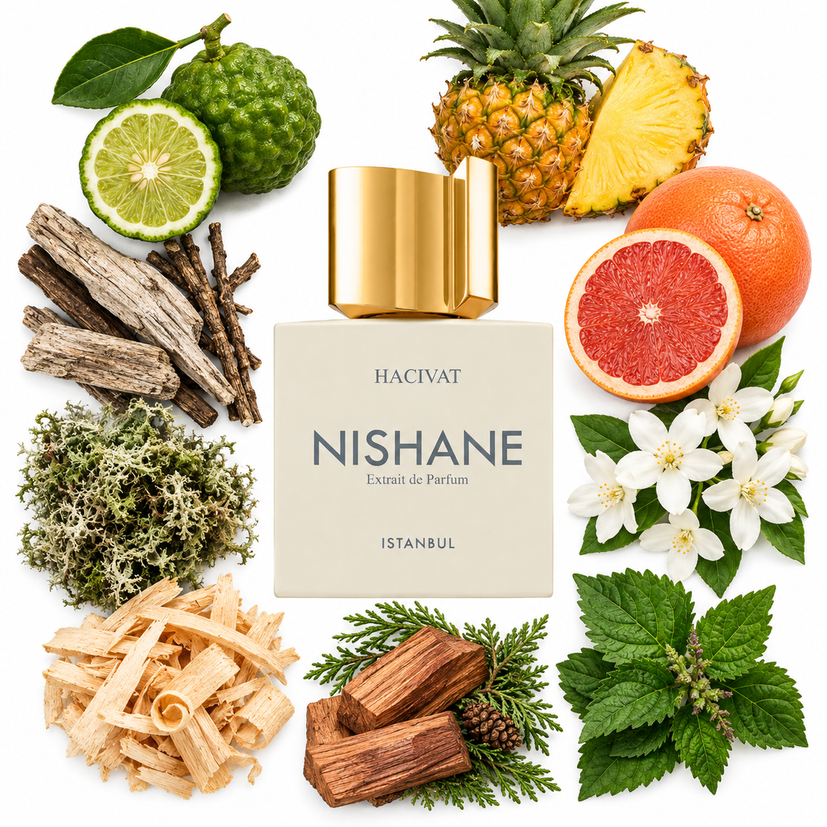 NISHANE Hacivat Extrait de Parfum with scent notes