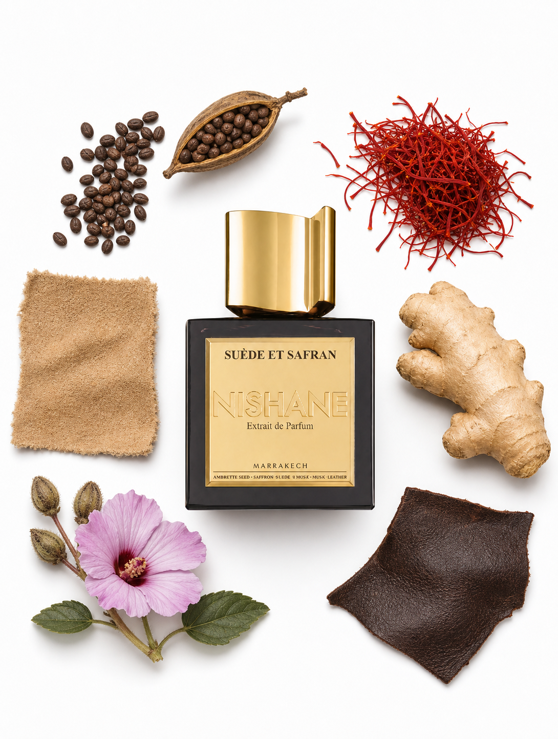 NISHANE Suède Et Safran Extrait de Parfum 50 ml with scent notes