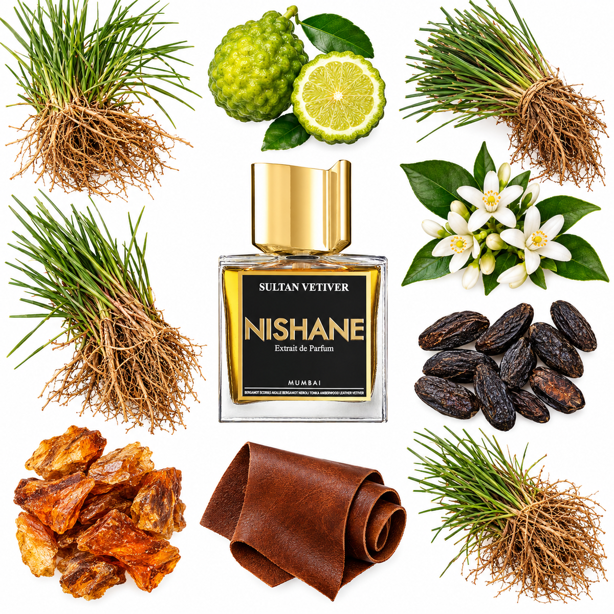NISHANE Sultan Vetiver Extrait de Parfum with scent notes