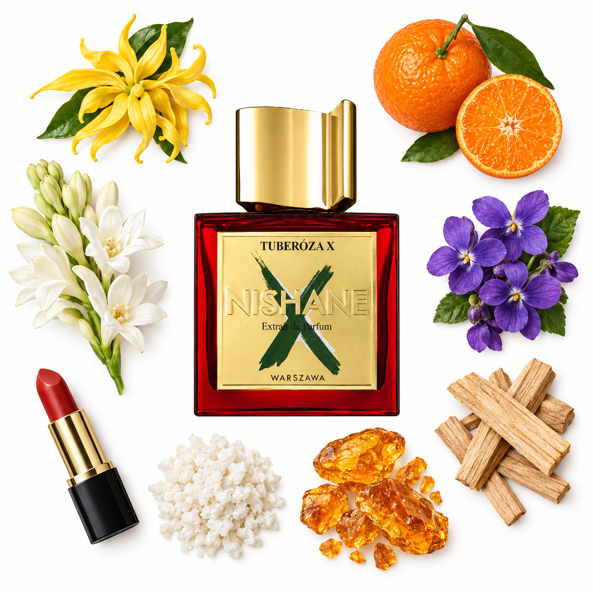 NISHANE Tuberóza X Extrait de Parfum with scent notes