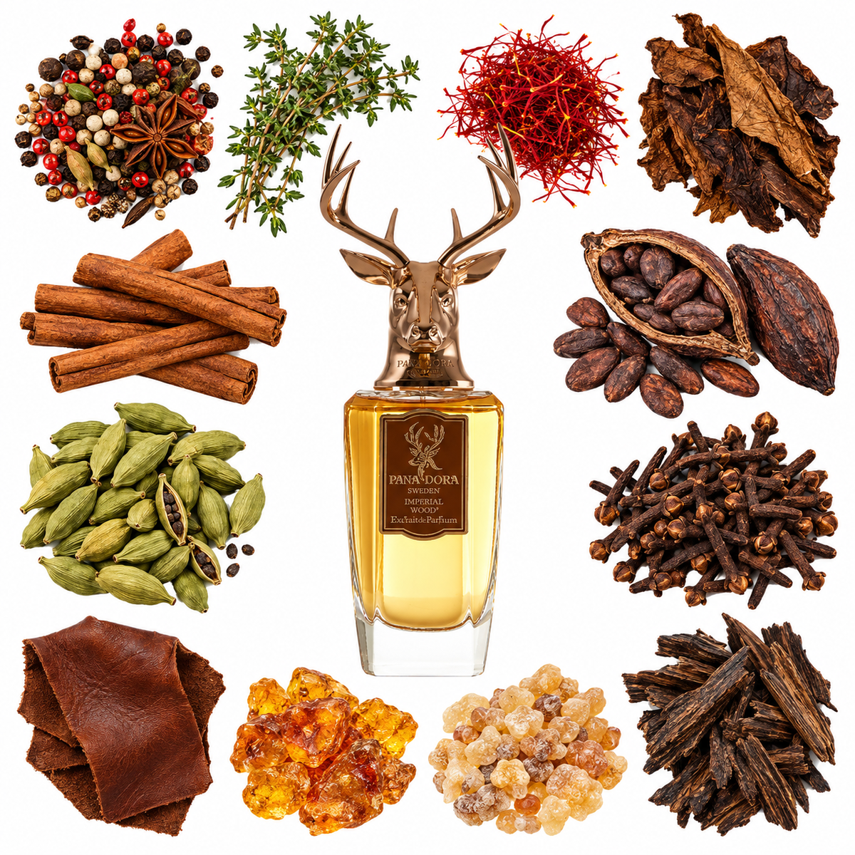 Pana Dora Imperial Wood Extrait de Parfum with scent notes