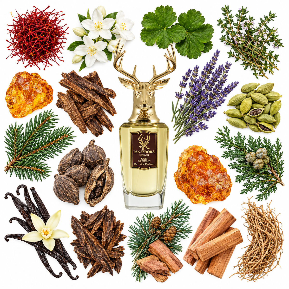 Pana Dora Oud Republic Extrait de Parfum with scent notes