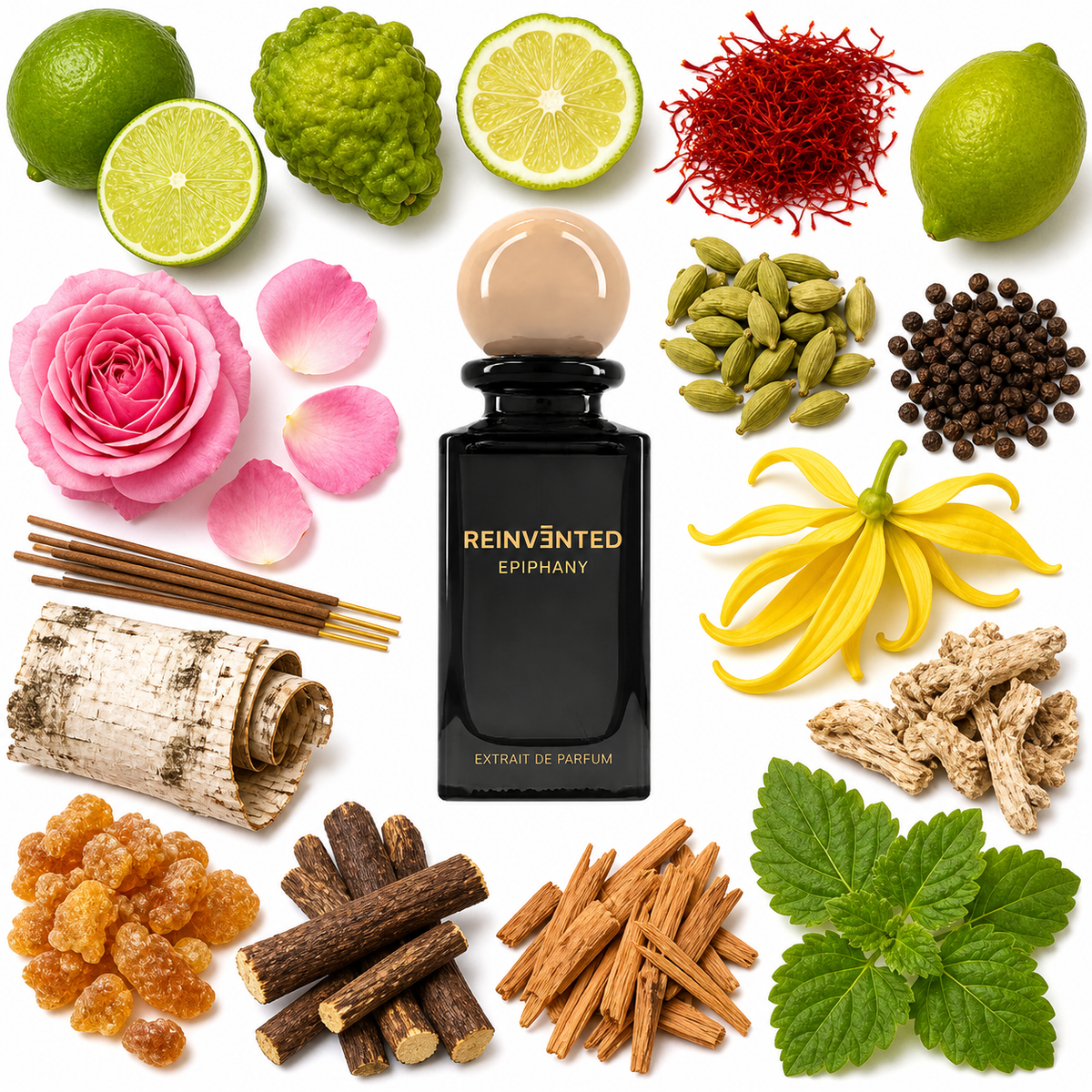 Reinvented EPIPHANY Extrait de Parfum with scent notes