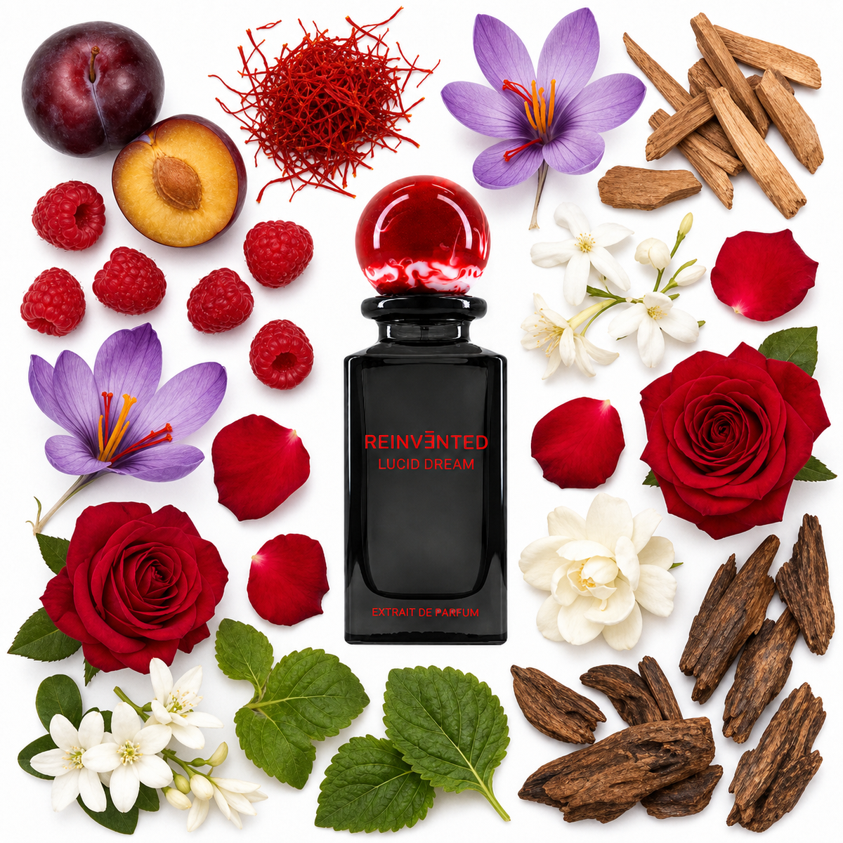 Reinvented LUCID DREAM Extrait de Parfum with scent notes