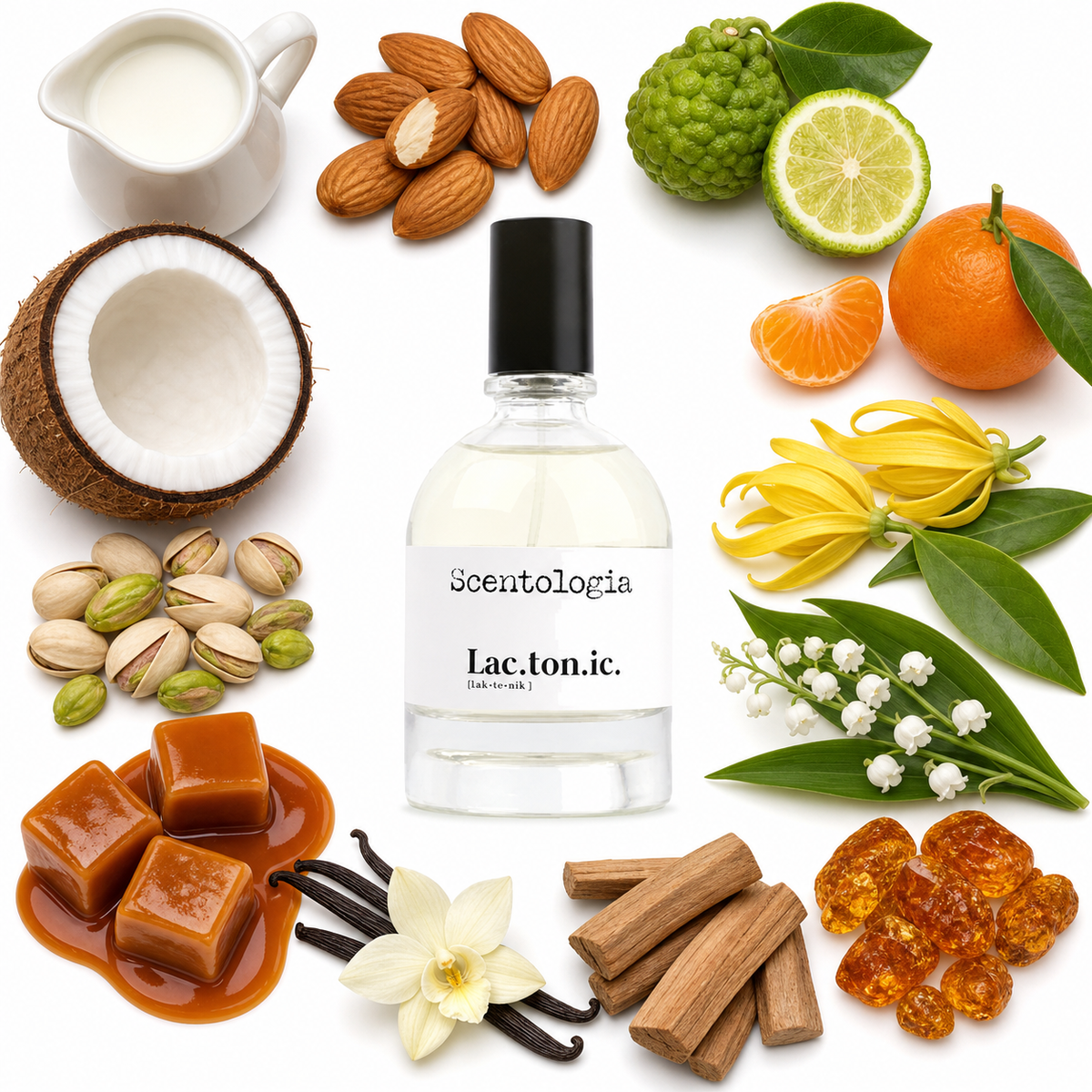 Scentologia Lac.ton.ic. Eau de Parfum with scent notes